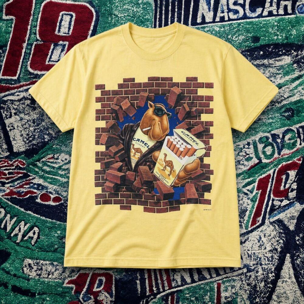 Camel Brick Wall Graphic Tee Daisy Yellow Unisex Shirt